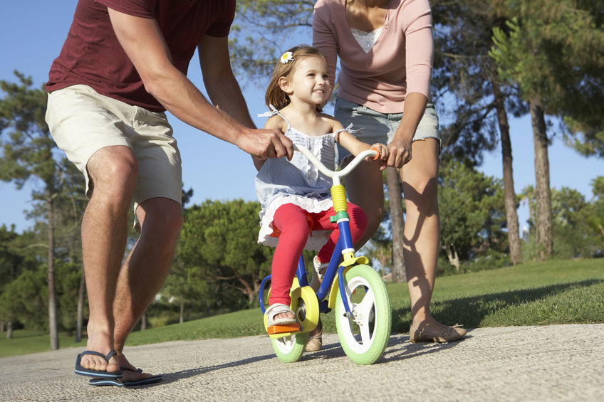 Wie Kinder Fahrradfahren lernen